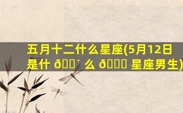 五月十二什么星座(5月12日是什 🌴 么 🐅 星座男生)